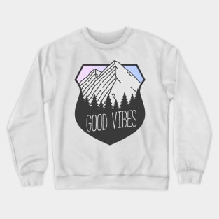 Good Vibes Mountain Crest Sunset Crewneck Sweatshirt